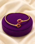 Golden Heart Stone Bangle