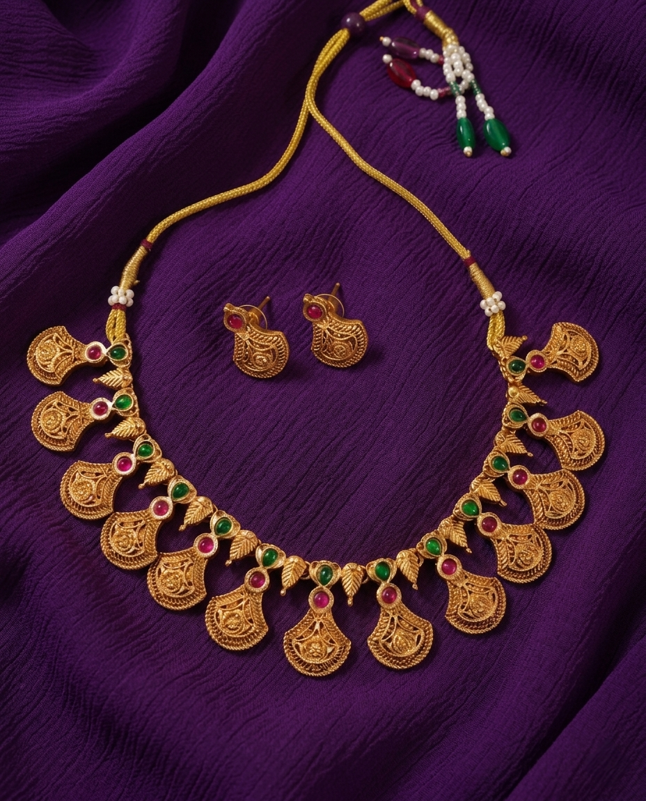 Classic Matte Finish Ethnic Necklace Set