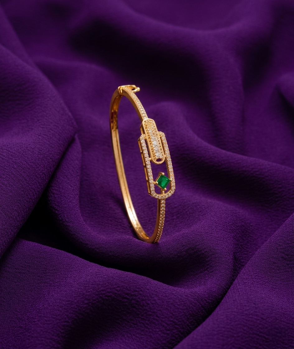 American Diamond Open Bangle