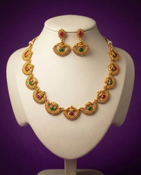 Designer Matte Finish Jewellery Set