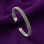 Stainless Steel Anti-Tarnish Mesh Cuff Bracelet for Men