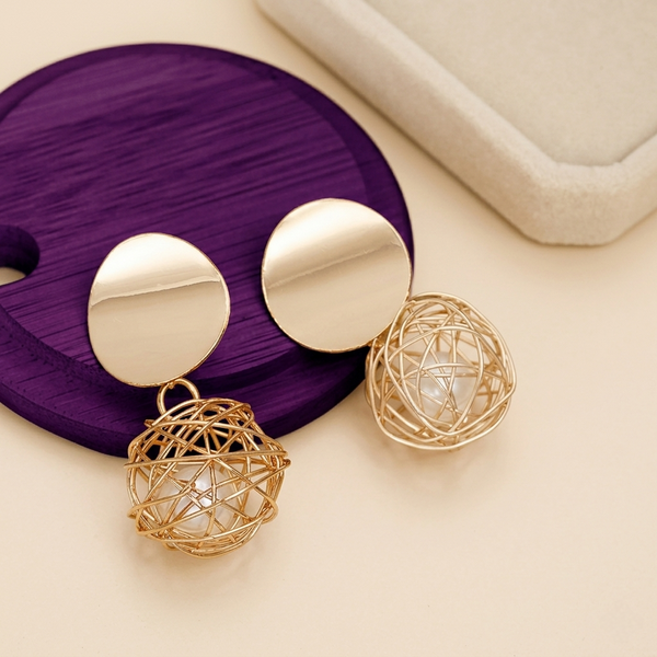 Charming Hanging Ball Plush Drop Earrings for Women and Girls