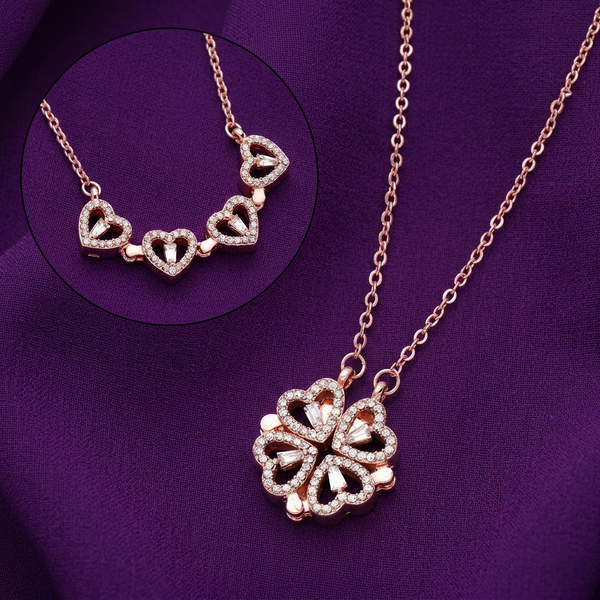 Clover Design Rose Gold Openable Pendant