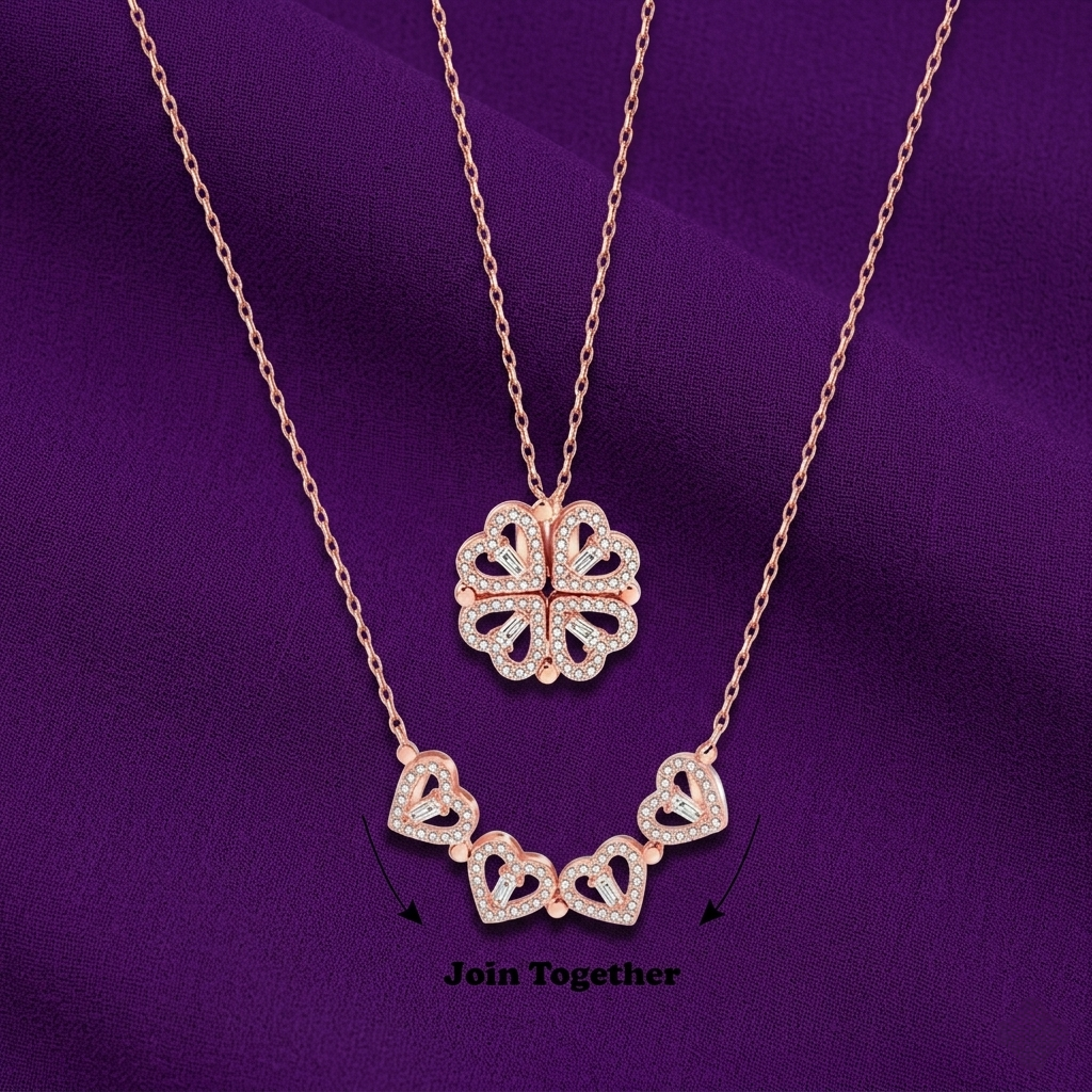 Clover Design Rose Gold Openable Pendant