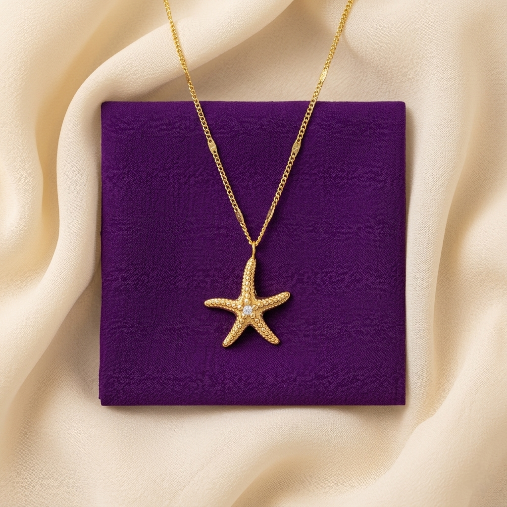 Gold-Plated Anti-Tarnish Stainless Steel Star Pendant