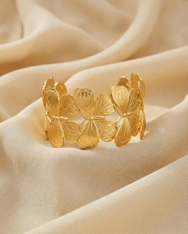 Gold-Plated Anti-Tarnish Stainless Steel Butterfly Cuff Bracelet