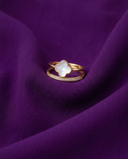 Gold-Plated Anti-Tarnish Stainless Steel Clover Adjustable Finger Ring