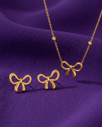 Minimal Bow Design Jewellery Set