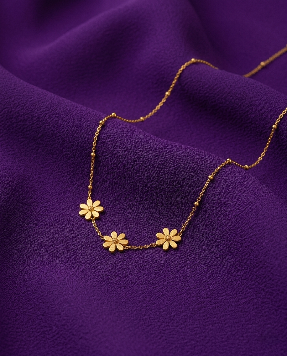 Gold-Plated Anti-Tarnish Floral Pendant