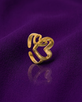 Gold-Plated Anti-Tarnish Stainless Steel Heart Adjustable Ring