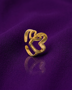 Gold-Plated Anti-Tarnish Stainless Steel Heart Adjustable Ring