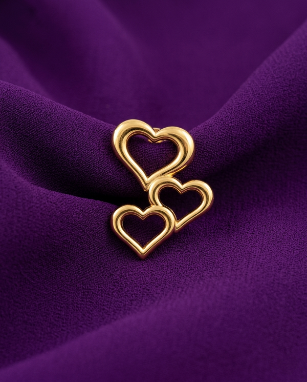 Gold-Plated Stainless Steel Anti-Tarnish Heart Stud Earrings