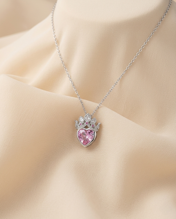 Anti-Tarnish Stainless Steel Heart Crown Pendant