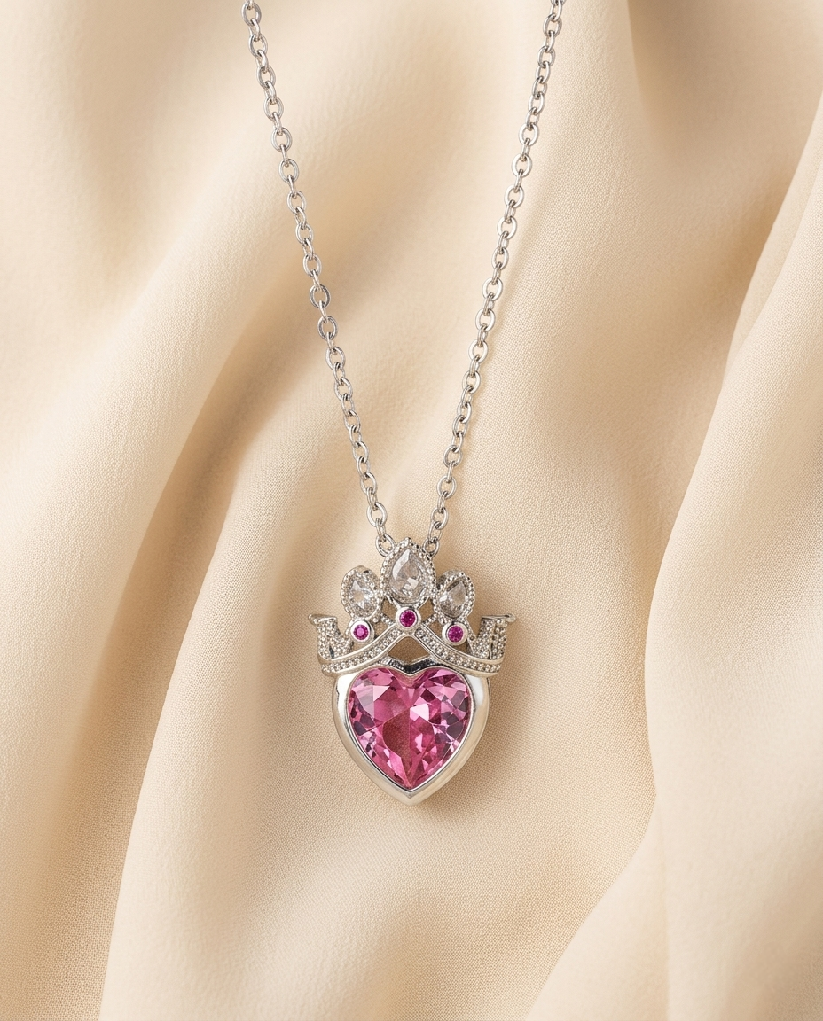 Anti-Tarnish Stainless Steel Heart Crown Pendant