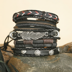 Black Multi-Strand Bracelet for Men