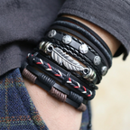 Black Multi-Strand Bracelet for Men