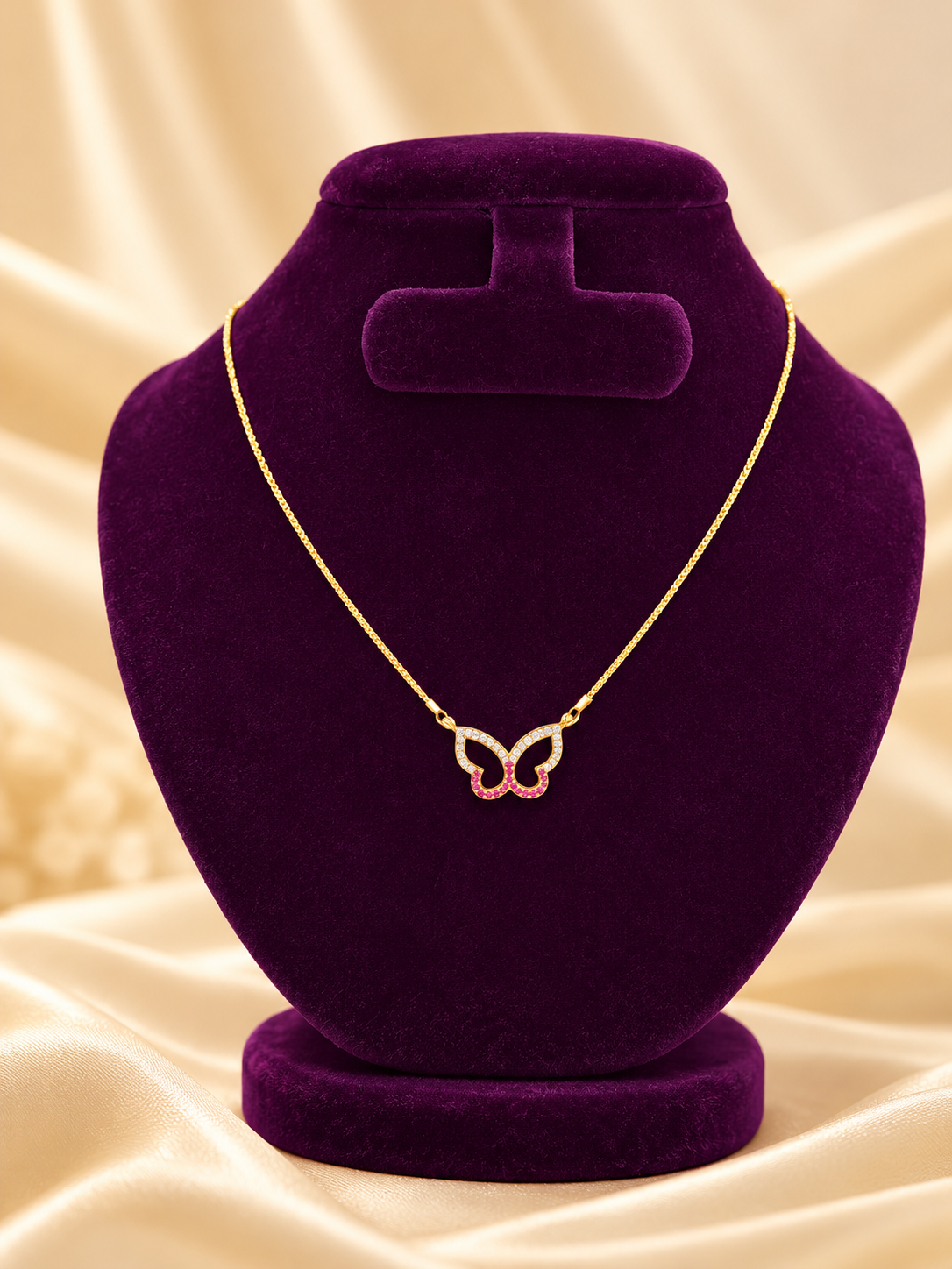 Elegant Butterfly Gold-Plated Pendant Necklace