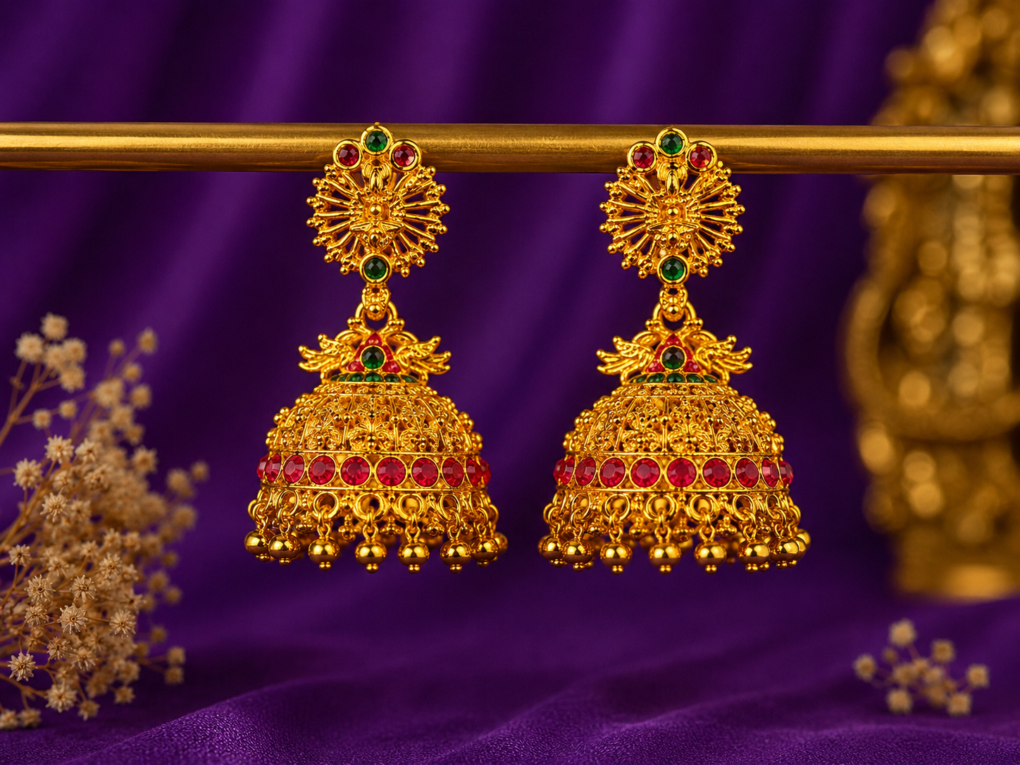 High Gold Temple Jhumkas
