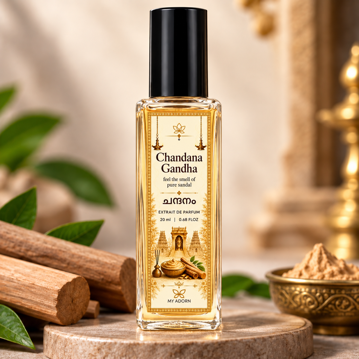 Chandana Gandha Sandalwood Fragrance Perfume 20ml | Extrait de Parfum