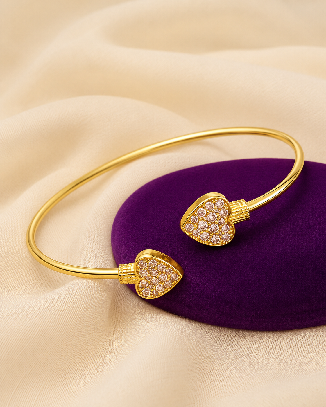 Heart Glow Adjustable Bangle