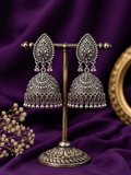 Oxidised Leaf Jhumka Earrings