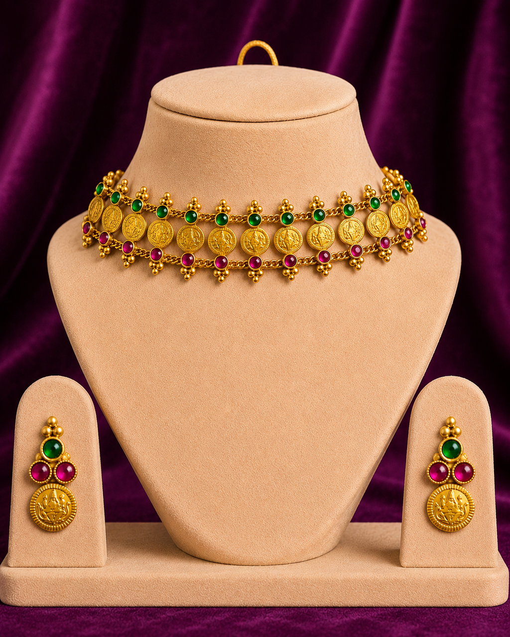 Lakshmi Kasu Kemp Choker Set
