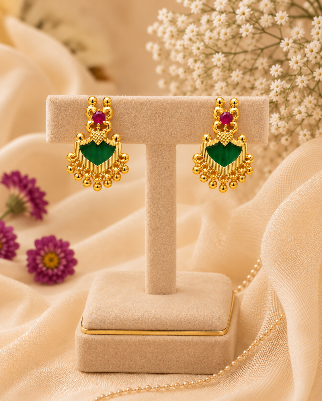 Emerald Palakka Drop Earrings