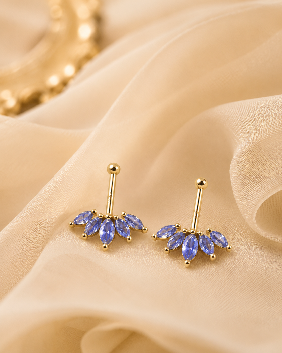 Lavender Lotus Bugadi Earrings.