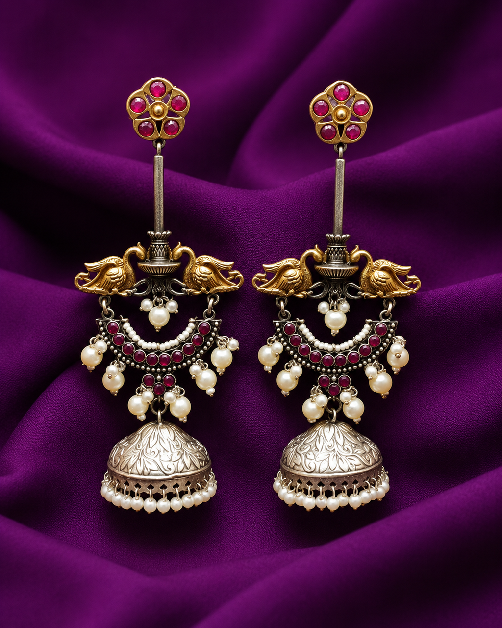 Premium Oxidised Jhumka Earrings