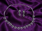 AD - Emerald Stone Heart Design Necklace Set - ae