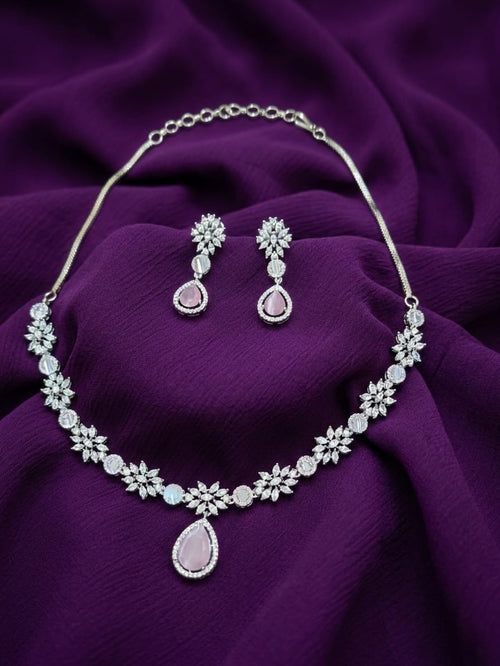 Floral AD Drop Necklace Set  - ae