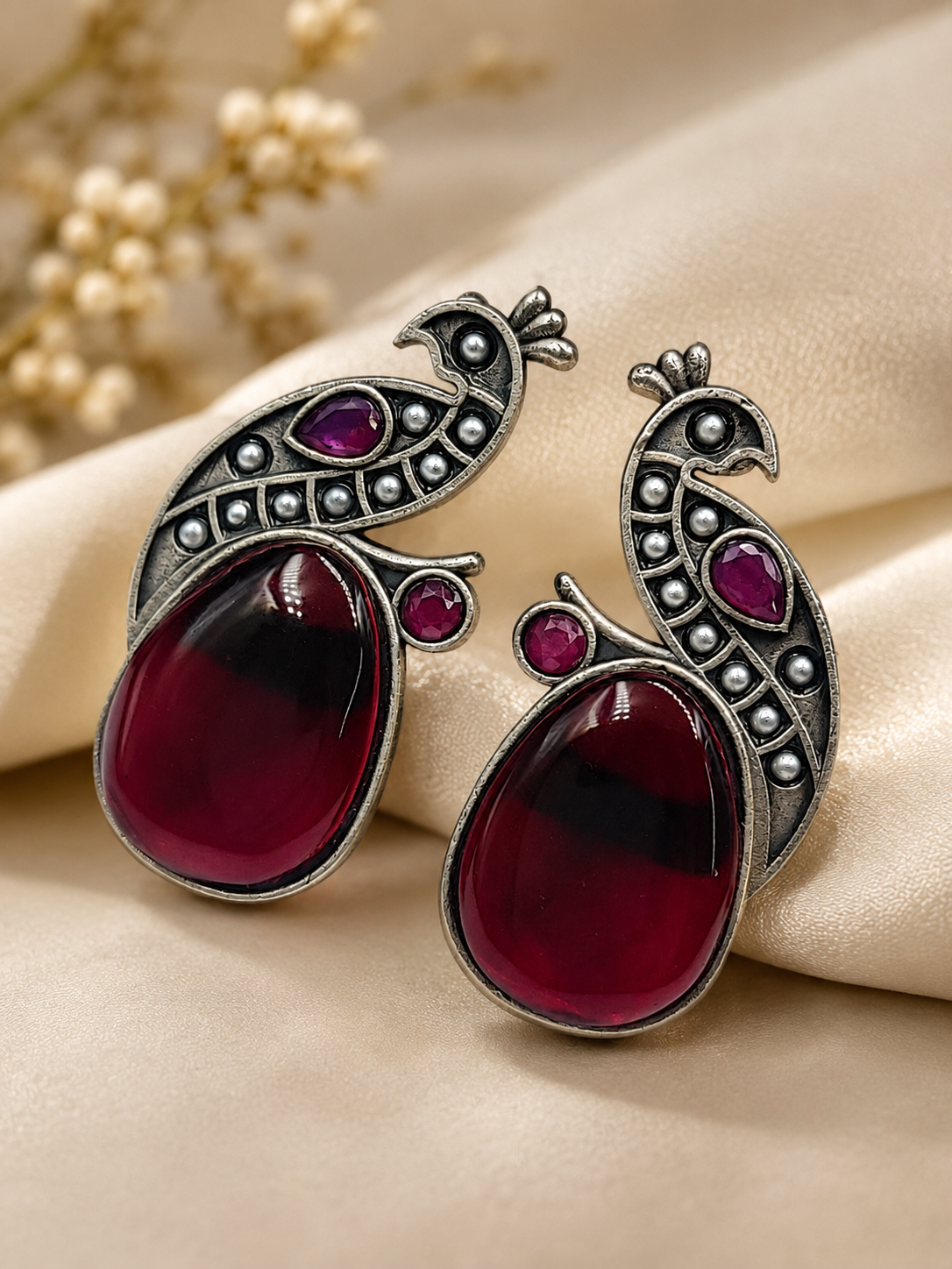Peacock Grace Statement Earrings