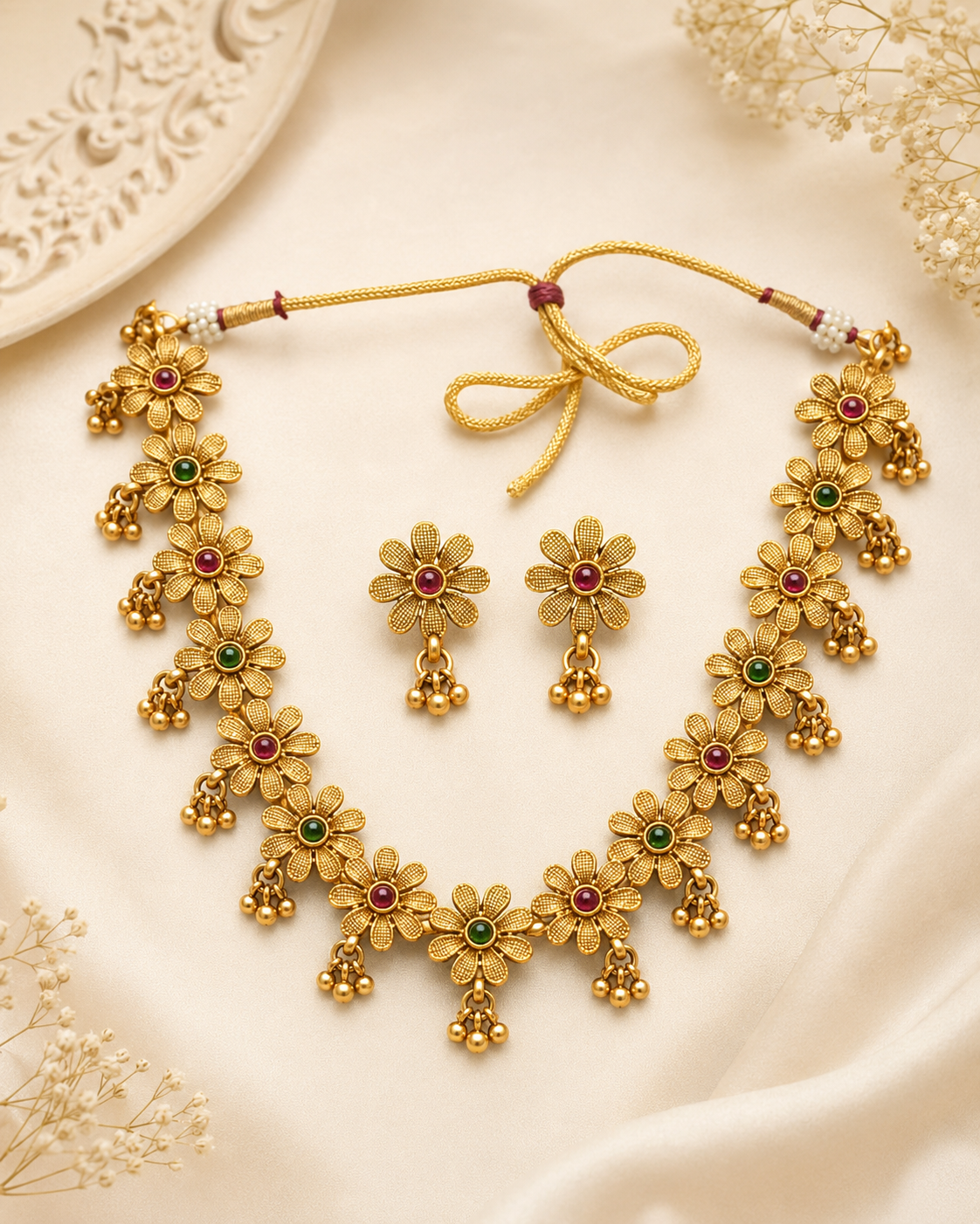 Malar Gold Necklace Set