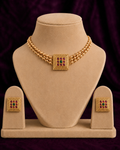 Ruby Square Bead Choker Set