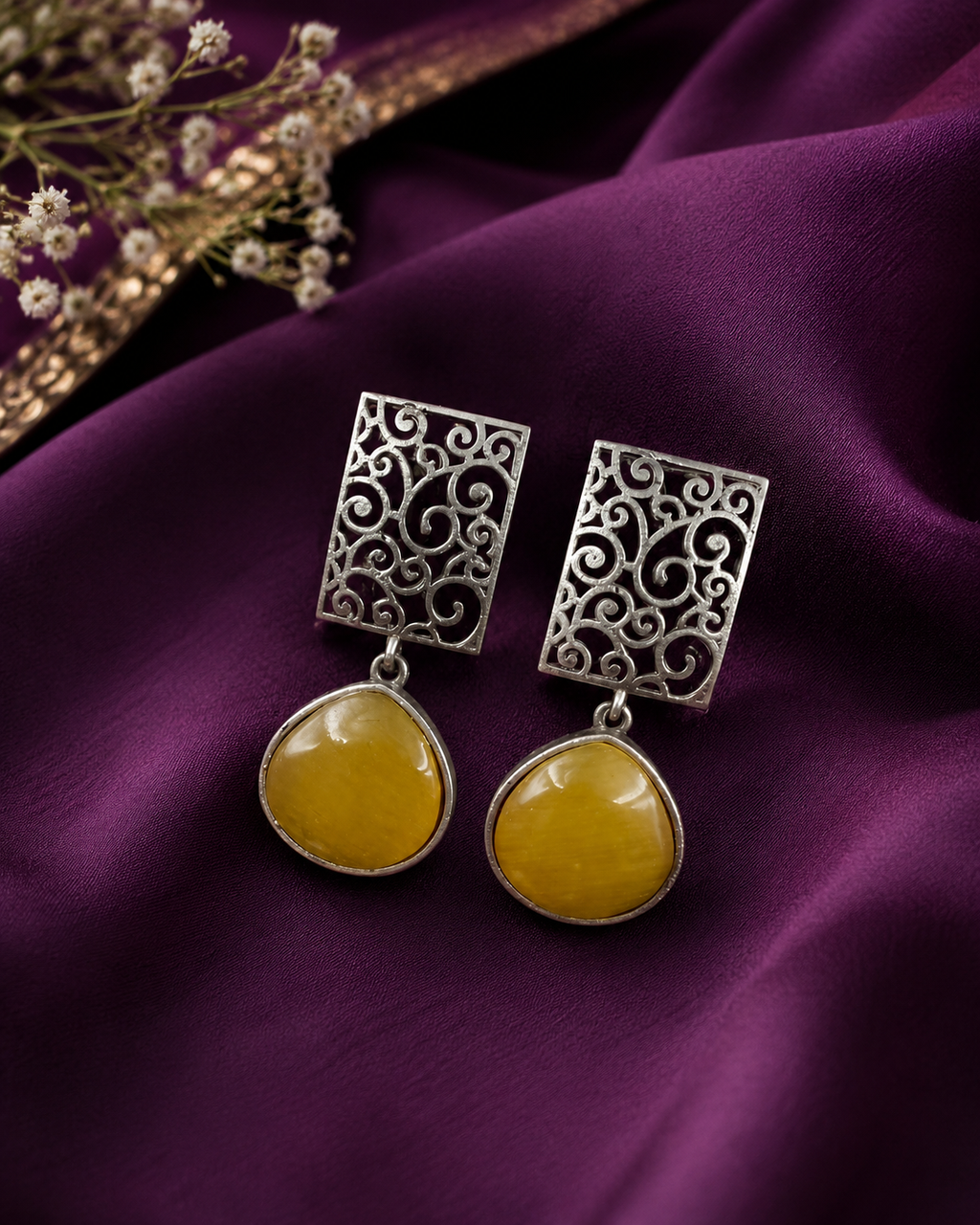 Handcrafted Floral Art Earrings