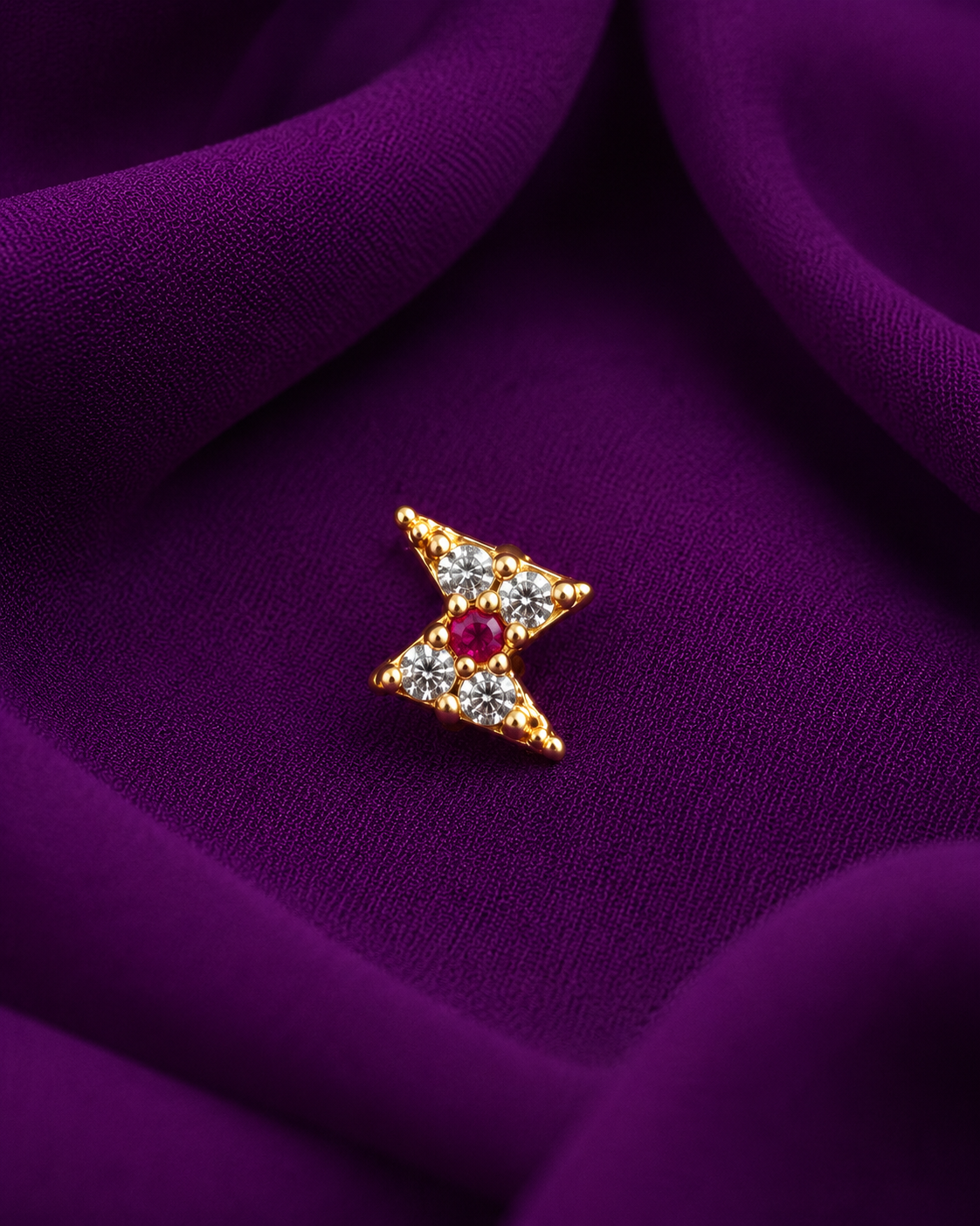 Ruby Star AD Nose Pin