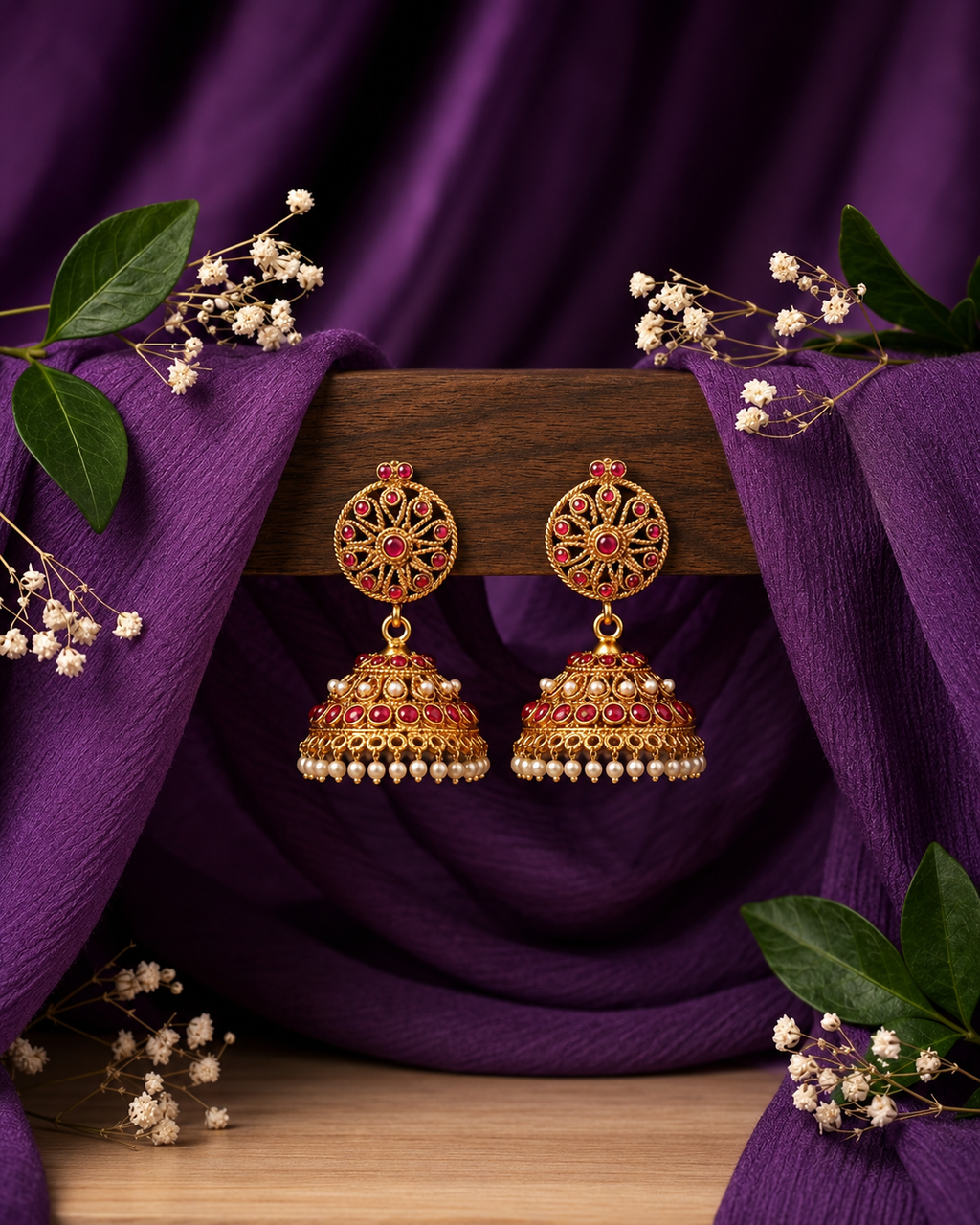Traditional Pearl Jhumkas