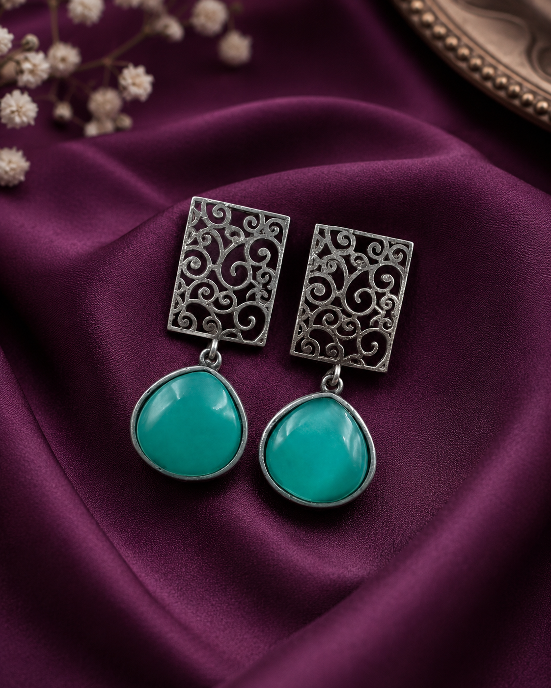 Handcrafted Floral Art Earrings
