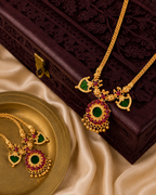 Traditional Palakka Ruby Pendant Necklace