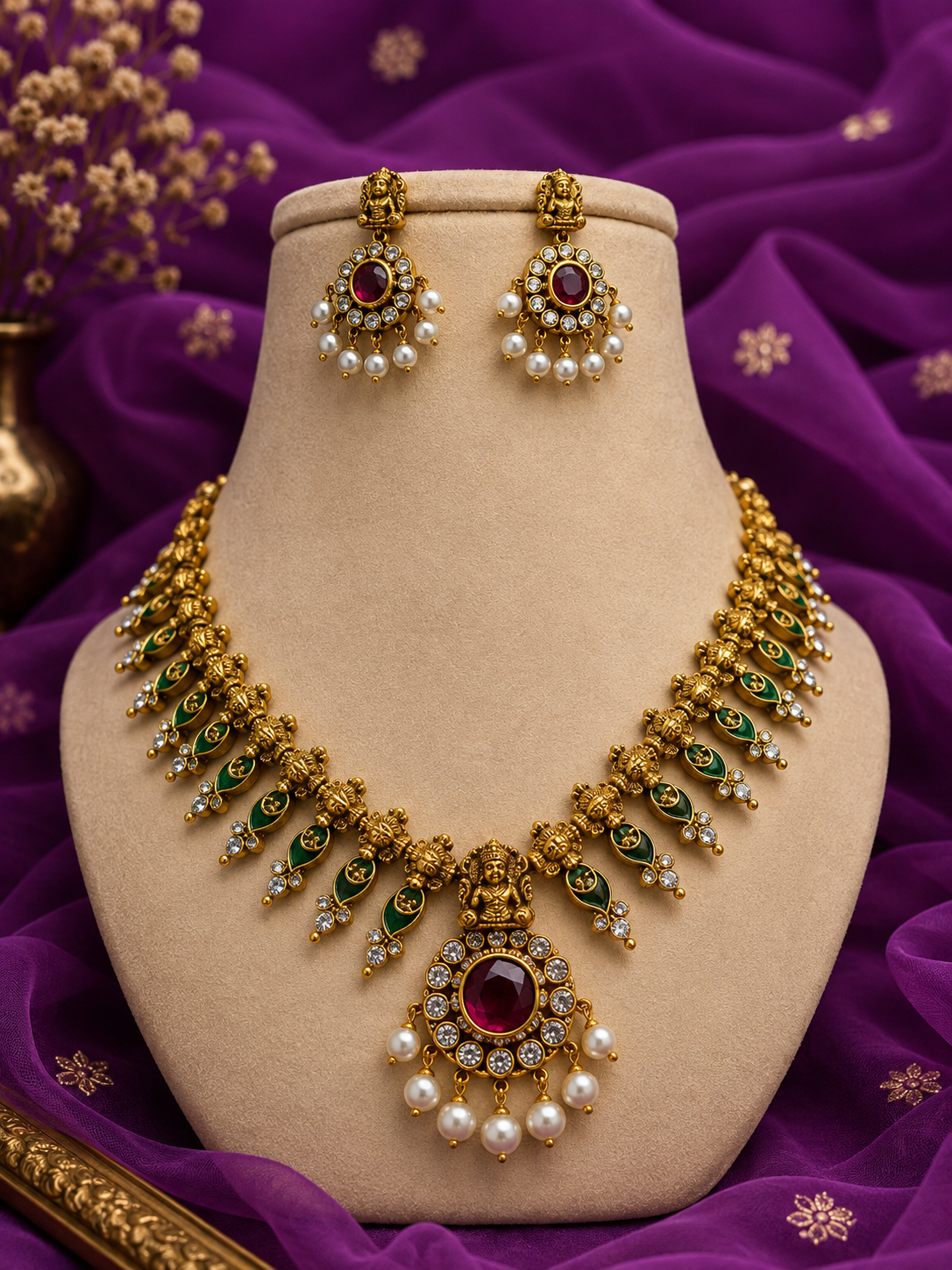 Devi Ratna Necklace Set.