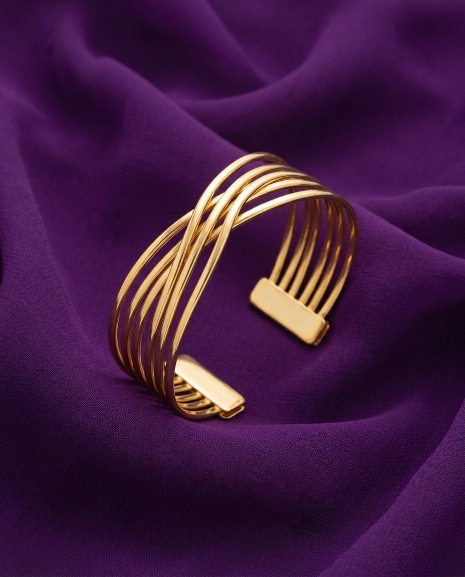 Golden Wave Cuff Bracelet
