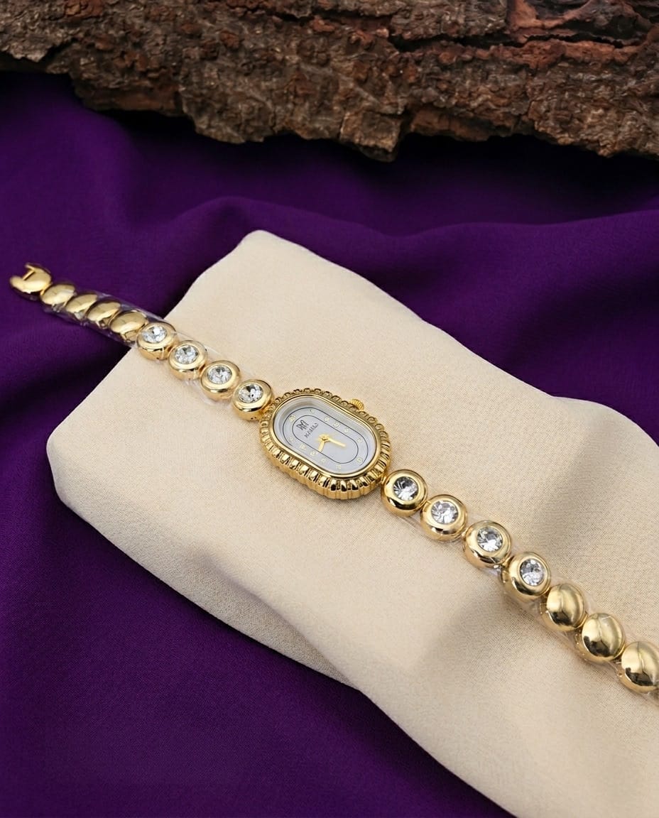 Anti Tarnish Oval Stone Bracelet Watch
