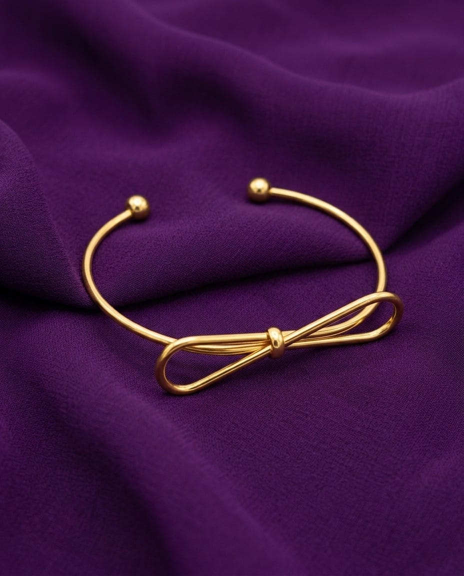 Golden Bow Open Bracelet