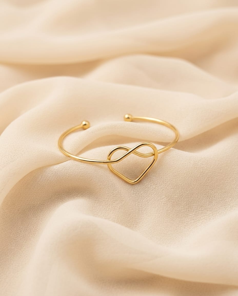 Infinity Heart Open Bracelet