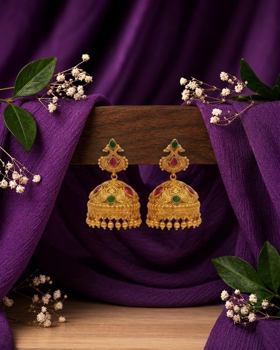 Maharani Stone Jhumkas
