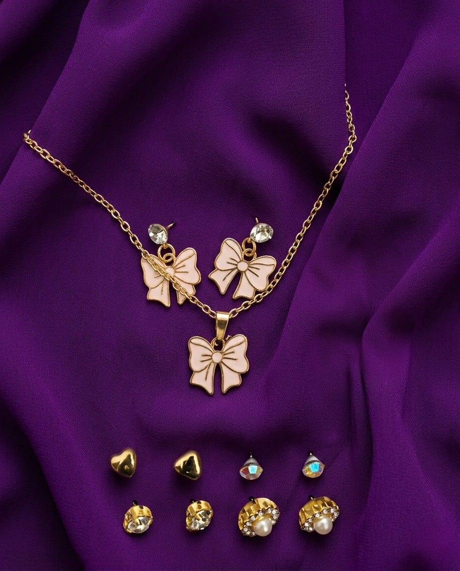 Pastel Bow Pendant Set