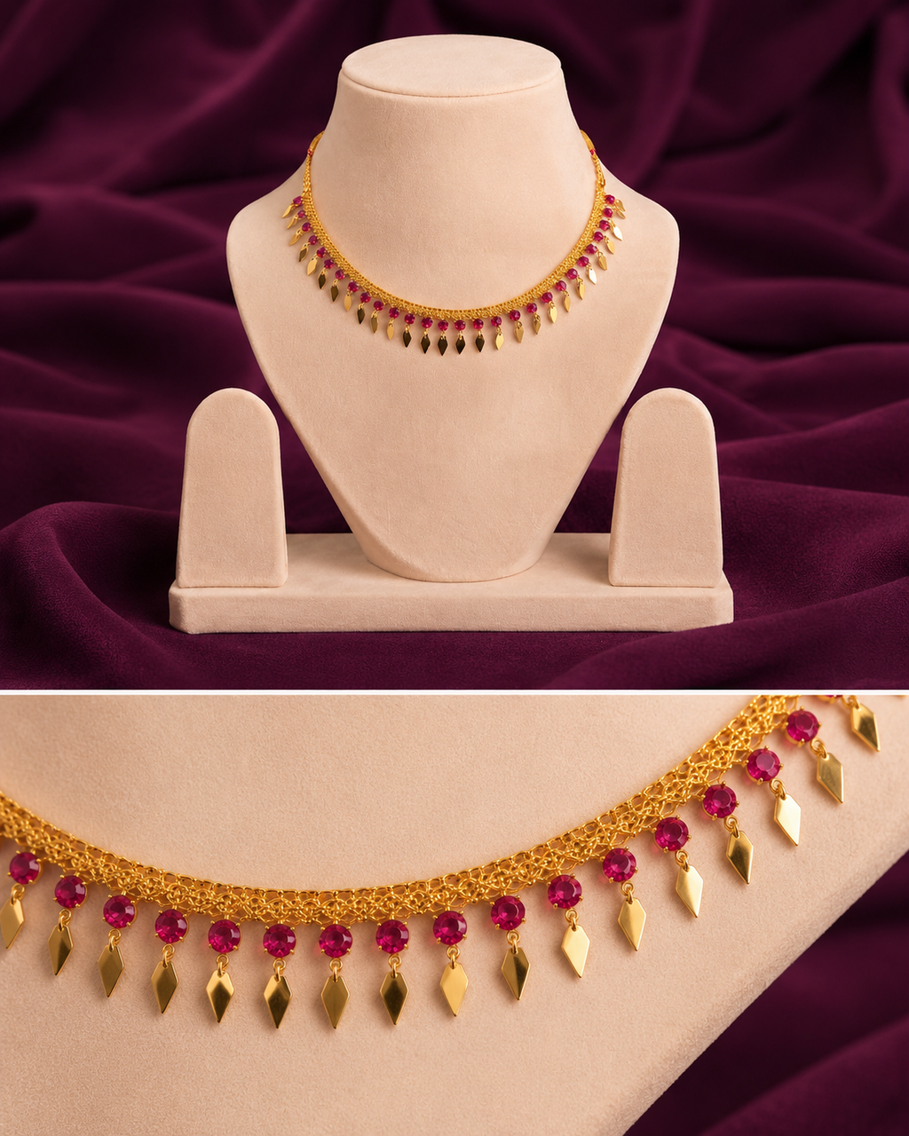 1 Line Micro Polish AD Stone Elakkathali Necklace