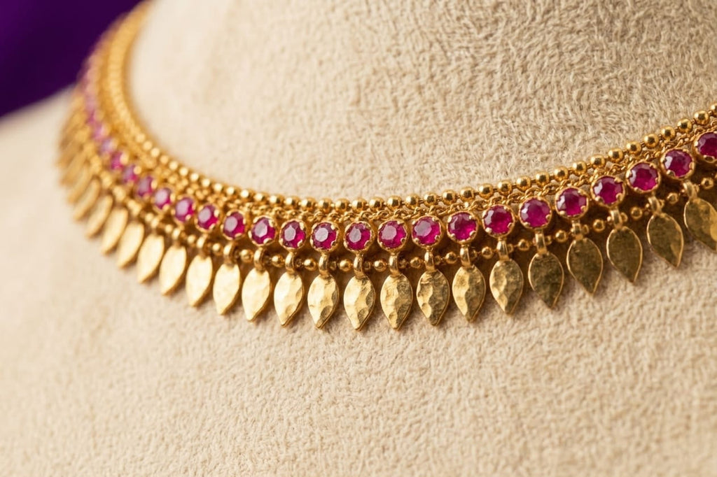 1 Line Micro Polish AD Stone Elakkathali Necklace