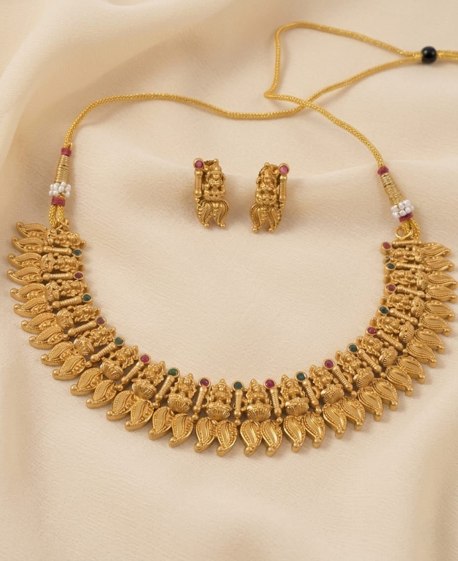 Temple Style Lakshmi Manga Necklace Set