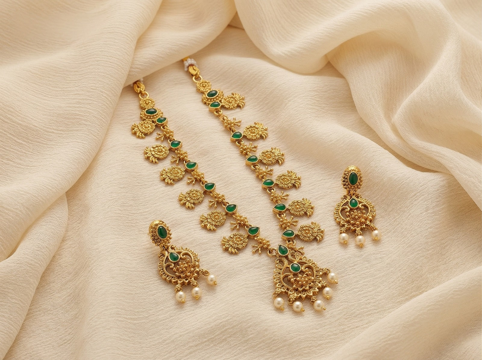 Heritage Temple Long Necklace Set